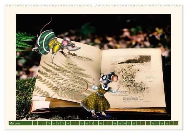 Produktbild: Tierische B&uuml;chernarren (Wandkalender 2026 DIN A2 quer), CALVENDO Monatskalender