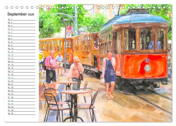 Produktbild: Mallorca - Impressionen in Aquarellfarben (Wandkalender 2026 DIN A4 quer), CALVENDO Monatskalender