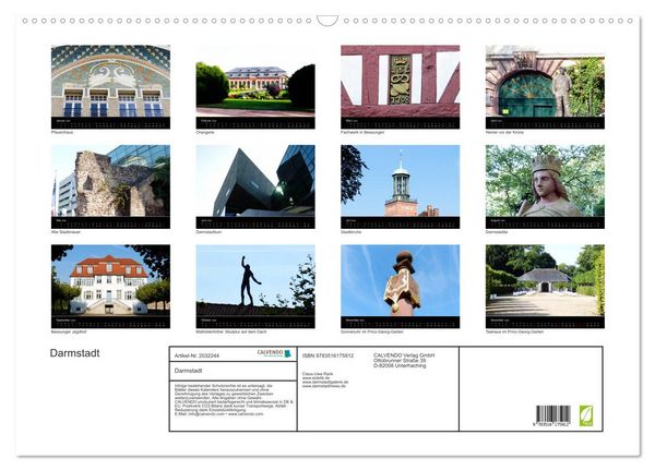Produktbild: Darmstadt (Wandkalender 2026 DIN A2 quer), CALVENDO Monatskalender