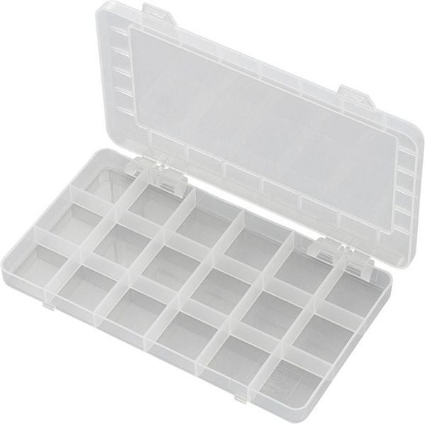 Produktbild: TRU COMPONENTS PP18-01 Sortimentskasten (L x B x H) 195 x 100 x 13 mm Anzahl F&auml;cher: 18 feste Unterteilung Inhalt 1 St.