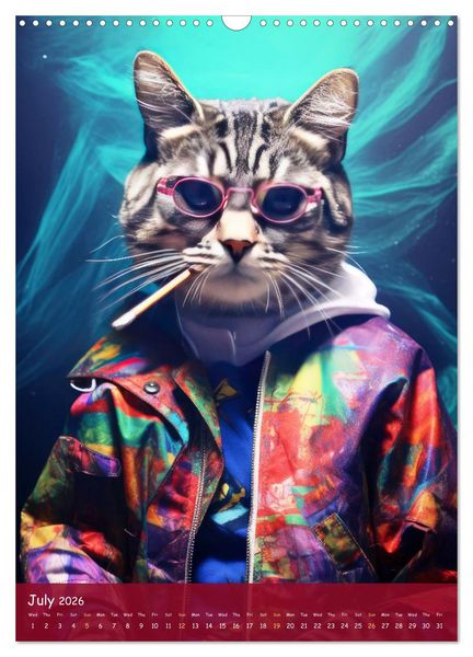 Produktbild: Crazy gangster cats (Wall Calendar 2026 DIN A3 portrait), CALVENDO 12 Month Wall Calendar