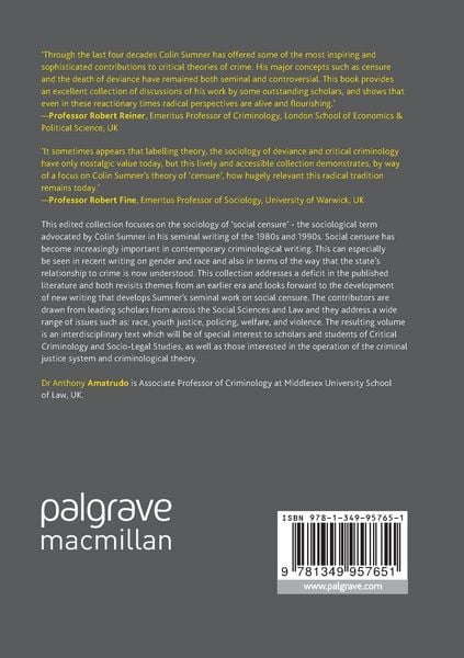 Produktbild: Social Censure and Critical Criminology