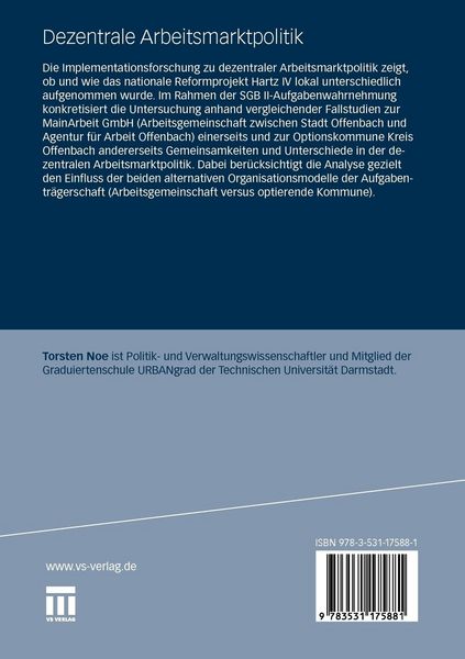 Produktbild: Dezentrale Arbeitsmarktpolitik