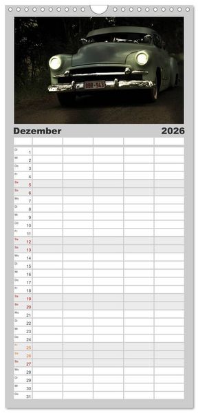 Produktbild: Familienplaner 2026 - Au&szlig;ergew&ouml;hnliche Autos - Hot Rods mit 5 Spalten (Wandkalender, 21 x 45 cm) CALVENDO