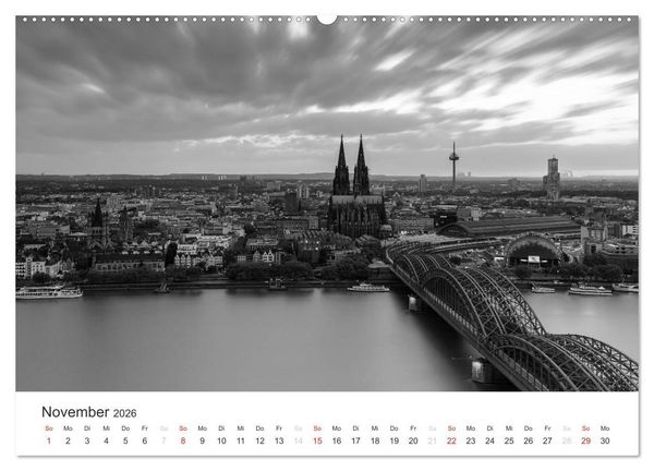 Produktbild: K&ouml;ln - monochrome Ansichten (Wandkalender 2026 DIN A2 quer), CALVENDO Monatskalender