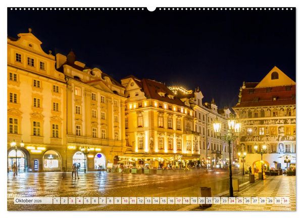 Produktbild: PRAG Impressionen bei Tag und Nacht (hochwertiger Premium Wandkalender 2026 DIN A2 quer), Kunstdruck in Hochglanz