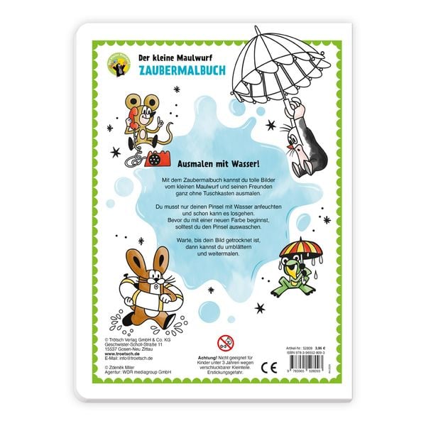 Produktbild: Tr&ouml;tsch Der kleine Maulwurf Malbuch Zaubermalbuch