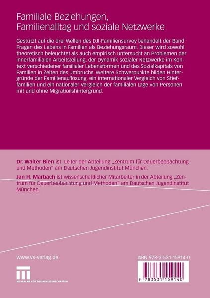 Produktbild: Familiale Beziehungen, Familienalltag und soziale Netzwerke