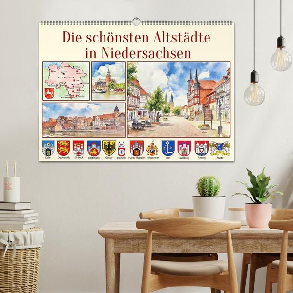Produktbild: Die sch&ouml;nsten Altst&auml;dte in Niedersachsen (Wandkalender 2027 DIN A2 quer), CALVENDO Monatskalender