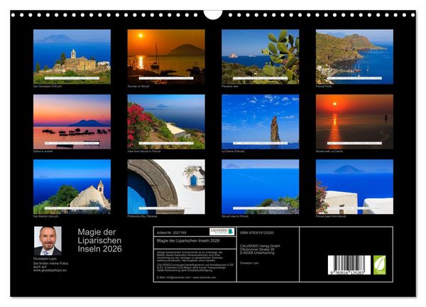Produktbild: Magie der Liparischen Inseln 2026 (Wandkalender 2026 DIN A3 quer), CALVENDO Monatskalender