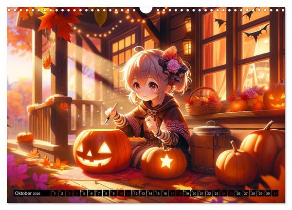 Produktbild: Anime Seasons: Ein Kalender voller lebendiger Manga-Szenen (Wandkalender 2026 DIN A3 quer), CALVENDO Monatskalender