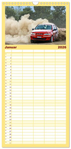 Produktbild: Familienplaner 2026 - Rally Ikonen mit 5 Spalten (Wandkalender, 21 x 45 cm) CALVENDO