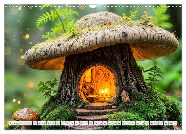 Produktbild: Where the Fairies Dwell - A year of hidden forest homes and gentle magic (Wall Calendar 2027 DIN A3 landscape), CALVENDO 12 Month Wall Calendar