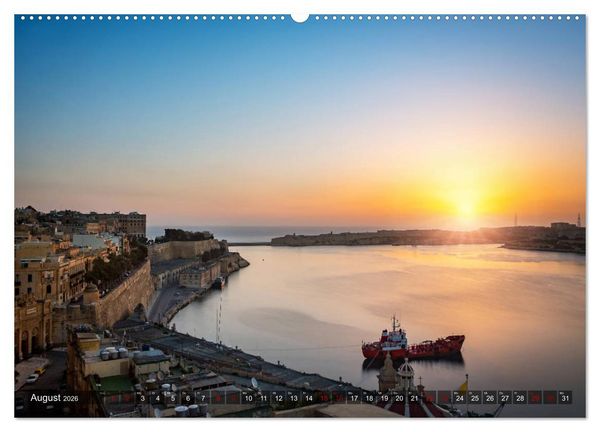 Produktbild: Valletta - Morbide Sch&ouml;nheit im Mittelmeer (hochwertiger Premium Wandkalender 2026 DIN A2 quer), Kunstdruck in Hochglanz