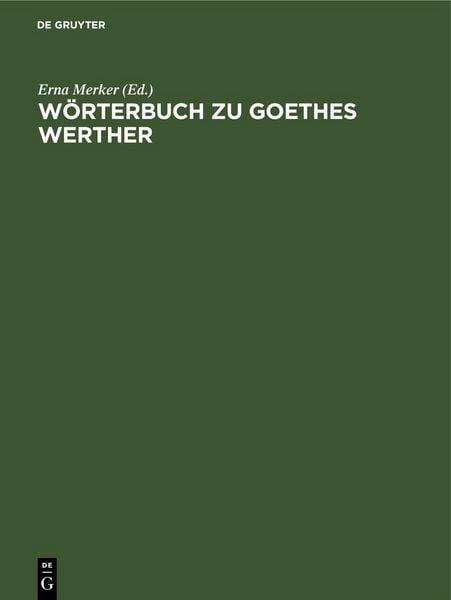 Produktbild: W&ouml;rterbuch zu Goethes Werther