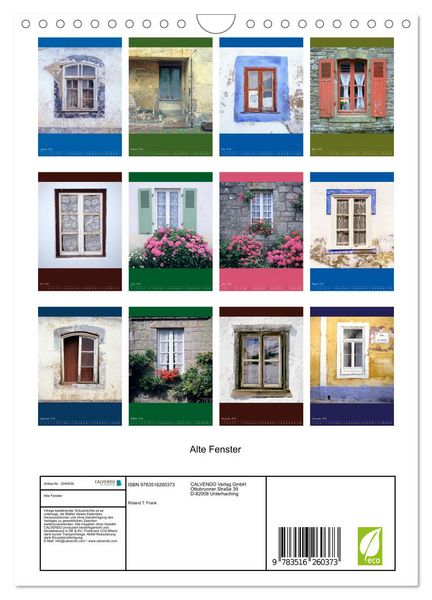 Produktbild: Alte Fenster (Wandkalender 2026 DIN A4 hoch), CALVENDO Monatskalender