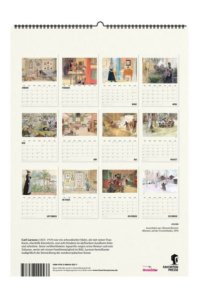 Produktbild: Carl Larsson. Wandkalender 2027