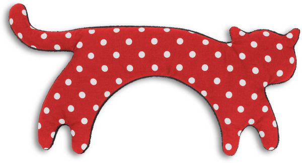 Produktbild: Katze Minina stehend gro&szlig; Polka dot rot, W&auml;rmekissen