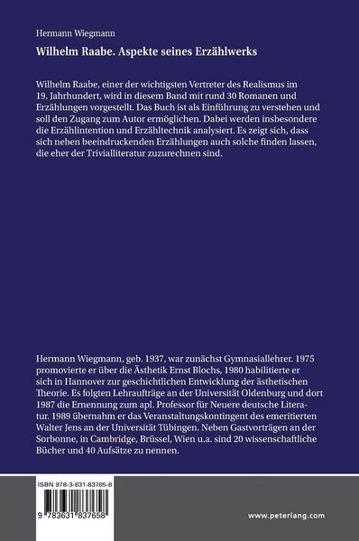 Produktbild: Wilhelm Raabe. Aspekte seines Erz&auml;hlwerks