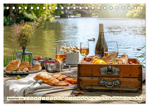 Produktbild: Picknick f&uuml;r Gourmets - Genuss erleben (Tischkalender 2026 DIN A5 quer), CALVENDO Monatskalender
