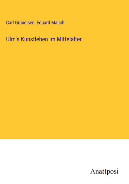 Produktbild: Ulm's Kunstleben im Mittelalter