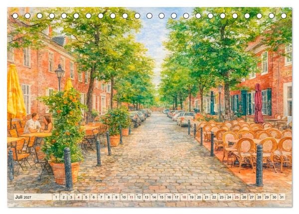 Produktbild: Potsdam &ndash; Historische Ansichten im Aquarellstil (Tischkalender 2027 DIN A5 quer), CALVENDO Monatskalender