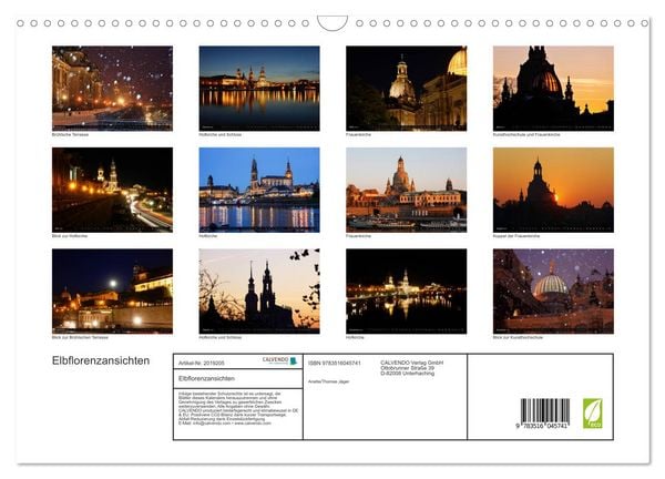 Produktbild: Elbflorenzansichten (Wandkalender 2026 DIN A3 quer), CALVENDO Monatskalender