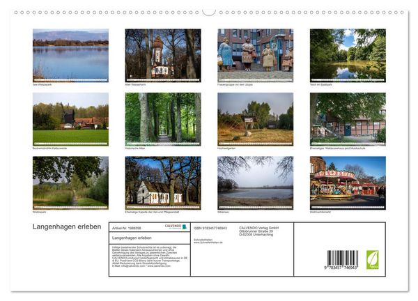 Produktbild: Langenhagen erleben (hochwertiger Premium Wandkalender 2026 DIN A2 quer), Kunstdruck in Hochglanz