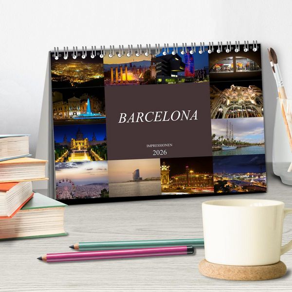 Produktbild: Barcelona Impressionen (Tischkalender 2026 DIN A5 quer), CALVENDO Monatskalender