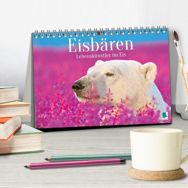 Produktbild: Eisb&auml;ren: Lebensk&uuml;nstler im Eis (Tischkalender 2026 DIN A5 quer), CALVENDO Monatskalender
