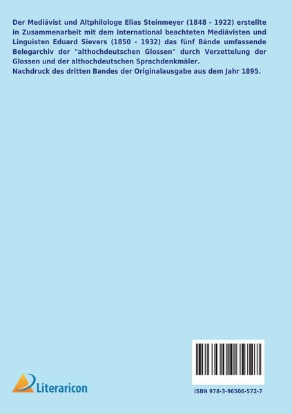 Produktbild: Die althochdeutschen Glossen