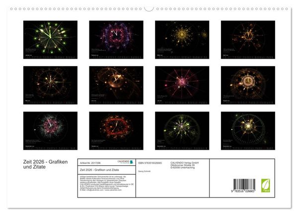 Produktbild: Zeit 2026 - Grafiken und Zitate (hochwertiger Premium Wandkalender 2026 DIN A2 quer), Kunstdruck in Hochglanz
