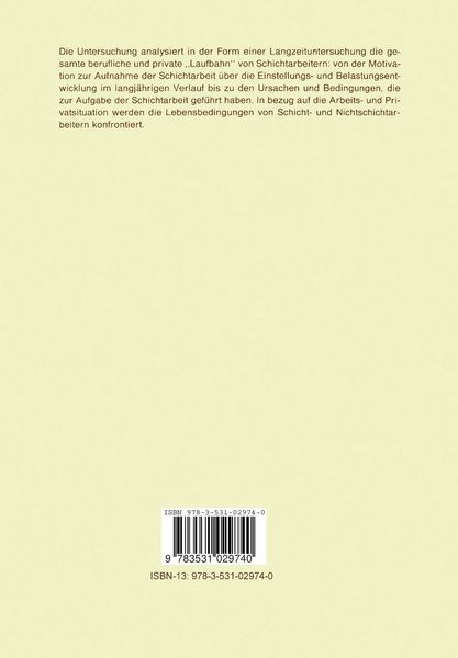Produktbild: Schichtarbeit als Langzeiteinflu&szlig; auf betriebliche, private und soziale Bez&uuml;ge