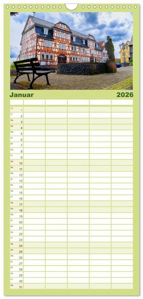 Produktbild: Familienplaner 2026 - Ein Blick auf Herbstein mit 5 Spalten (Wandkalender, 21 x 45 cm) CALVENDO