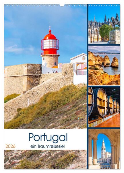 Portugal - ein Traumreiseziel (Wandkalender 2026 DIN A2 hoch), CALVENDO Monatskalender