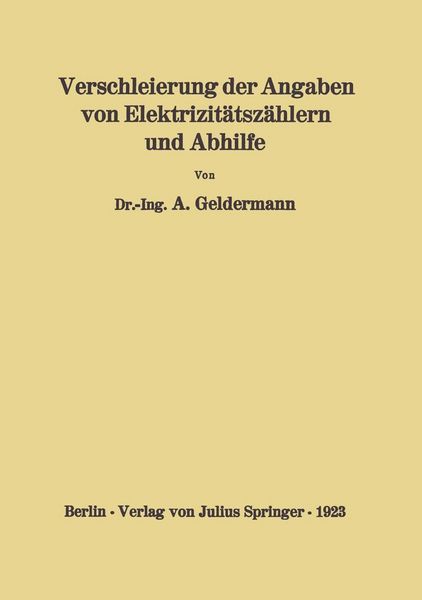 Produktbild: Verschleierung der Angaben von Elektrizit&auml;tsz&auml;hlern und Abhilfe