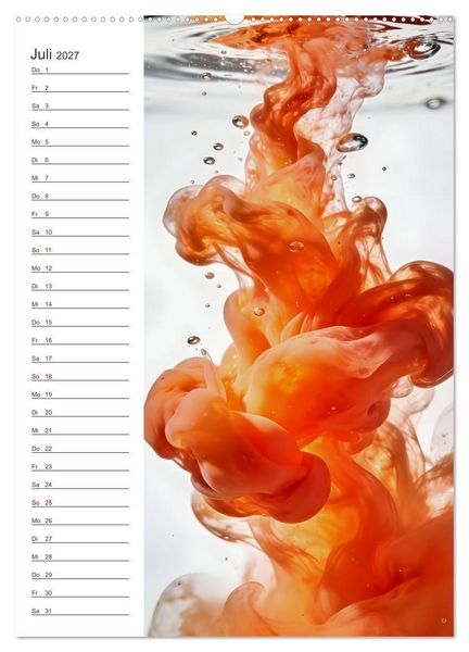 Produktbild: Quiet Fluids - Fluid Art Farben zwischen Wasser und Licht (Wandkalender 2027 DIN A2 hoch), CALVENDO Monatskalender