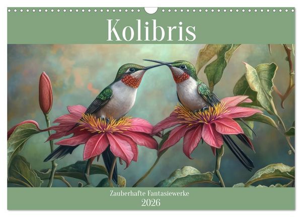 Produktbild: Kolibris - Zauberhafte Fantasiewerke (Wandkalender 2026 DIN A3 quer), CALVENDO Monatskalender
