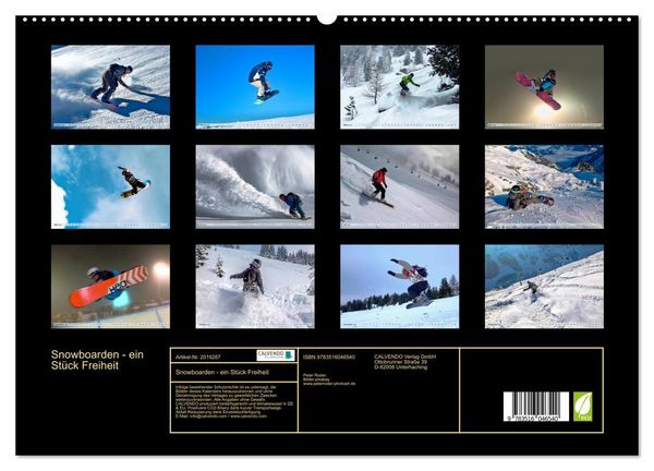 Produktbild: Snowboarden - ein St&uuml;ck Freiheit (hochwertiger Premium Wandkalender 2026 DIN A2 quer), Kunstdruck in Hochglanz