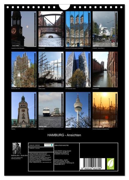Produktbild: HAMBURG - Ansichten (Wandkalender 2026 DIN A4 hoch), CALVENDO Monatskalender