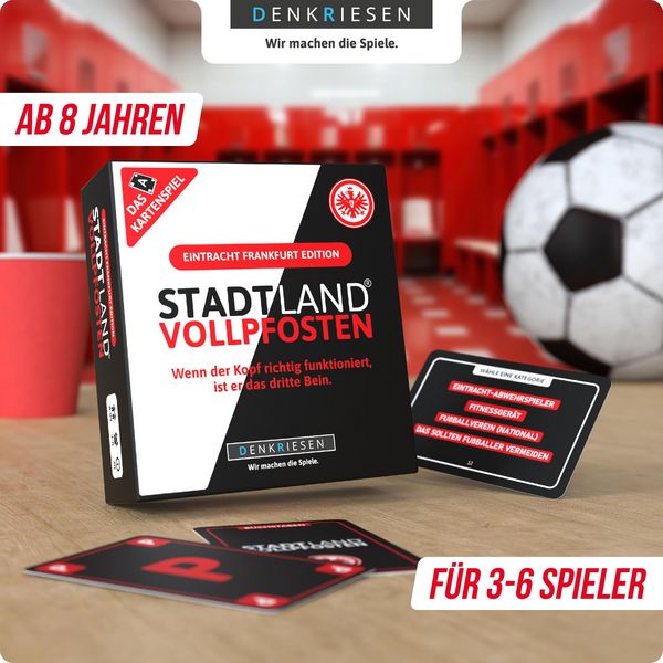 Produktbild: DENKRIESEN - STADT LAND VOLLPFOSTEN&reg; &ndash; Das Kartenspiel - Eintracht Frankfurt EDITION - "Wenn der Kopf richtig funktioniert, ist er das dritte Bein."