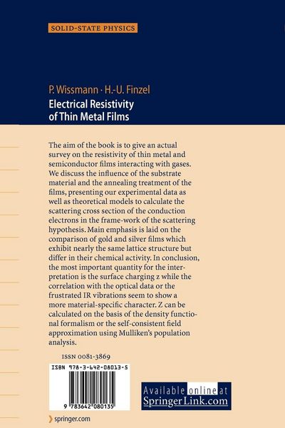 Produktbild: Electrical Resistivity of Thin Metal Films