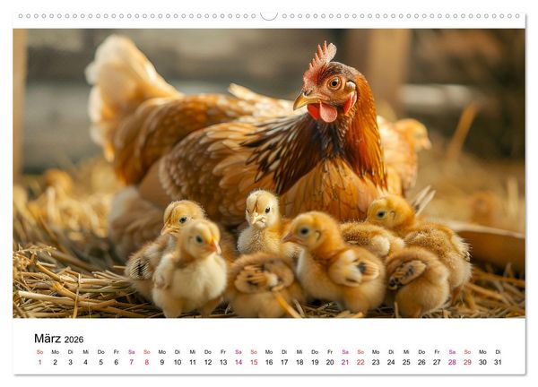Produktbild: H&uuml;hner Federvieh (Wandkalender 2026 DIN A2 quer), CALVENDO Monatskalender