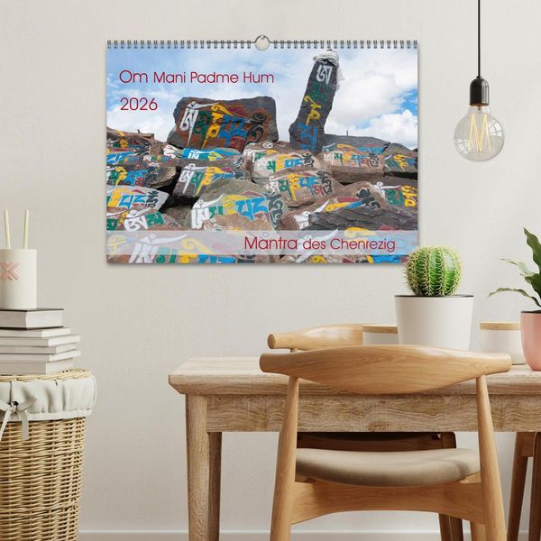 Produktbild: Om Mani Padme Hum &ndash; Mantra des Chenrezig (Wandkalender 2026 DIN A3 quer), CALVENDO Monatskalender