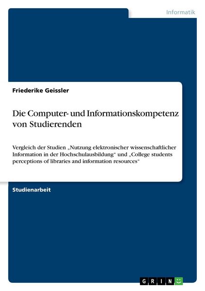 Produktbild: Die Computer- und Informationskompetenz von Studierenden
