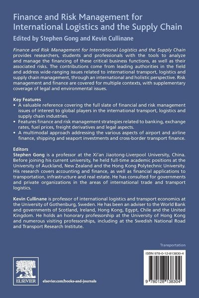 Produktbild: Finance and Risk Management for International Logistics and the Supply Chain