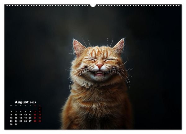 Produktbild: Auch Katzen lachen gern (hochwertiger Premium Wandkalender 2027 DIN A2 quer), Kunstdruck in Hochglanz