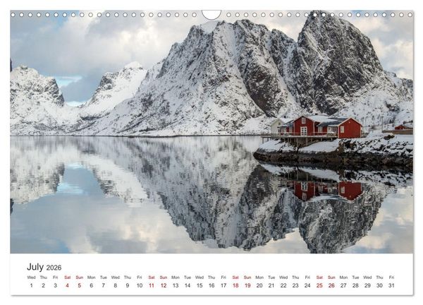 Produktbild: Lofoten Reflections in the water (Wall Calendar 2026 DIN A3 landscape), CALVENDO 12 Month Wall Calendar