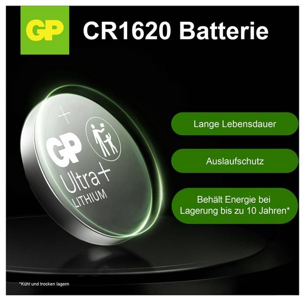 Produktbild: GP Knopfzelle CR1620 3V 1 St. Lithium GPCR1620