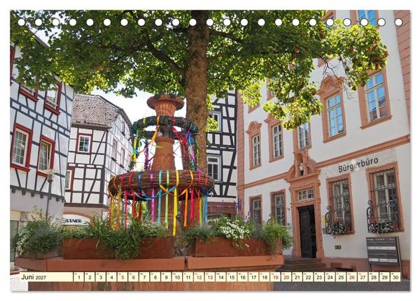 Produktbild: Bensheim an der Bergstra&szlig;e Mandelbl&uuml;te, Wein und Fachwerk (Tischkalender 2027 DIN A5 quer), CALVENDO Monatskalender